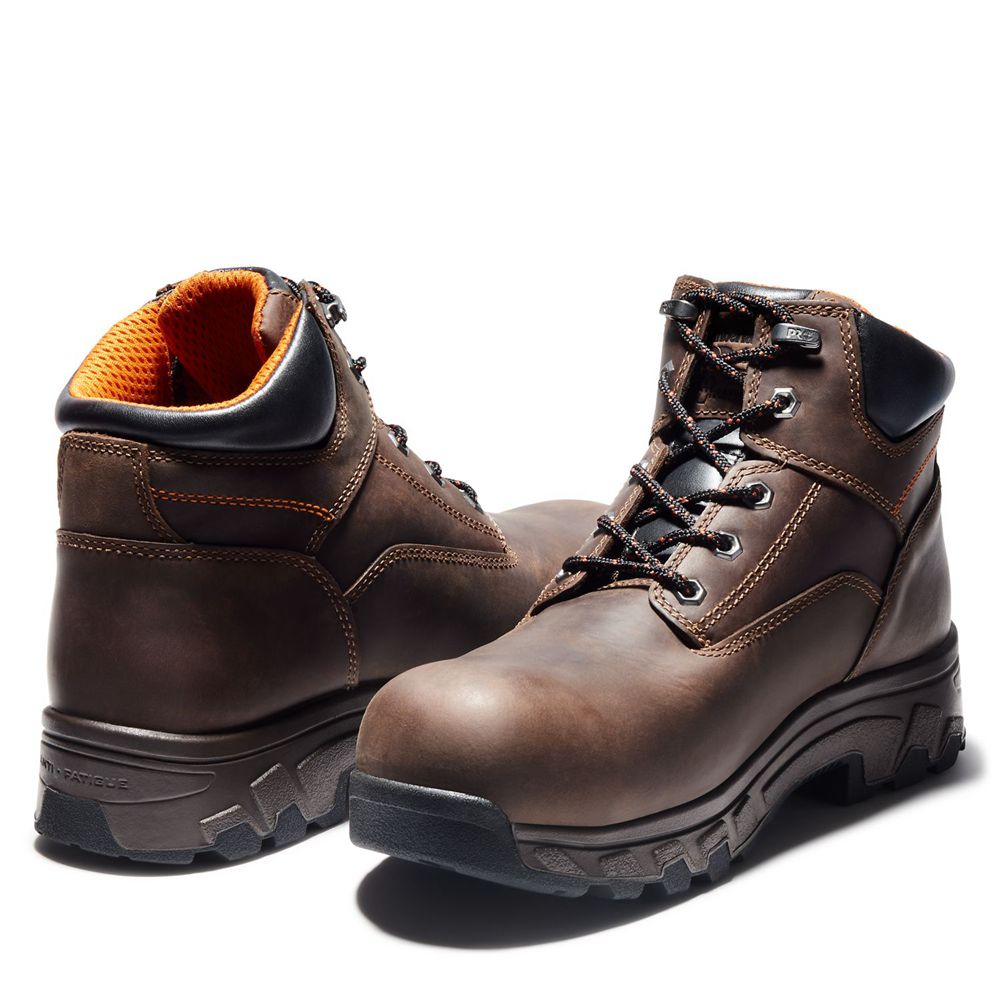 Timberland Μποτακια Εργασίας Ανδρικα Καφε - Pro® Workstead 6\" Comp Toe - Greece 3285617-MC